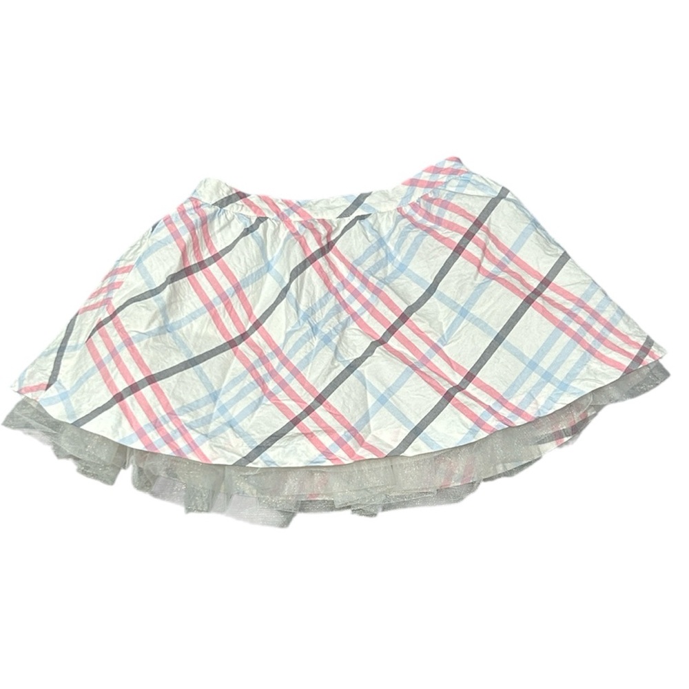 Gymboree Pink and Gray Plaid Mini Skirt size 8